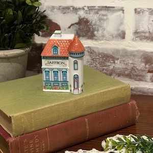 Vintage 1989 Lenox Sage Spice Village Porcelain Spice Jar | Made in Taiwan | House Shaped Spice Jar w/ Roof Lid | Replacement Jar