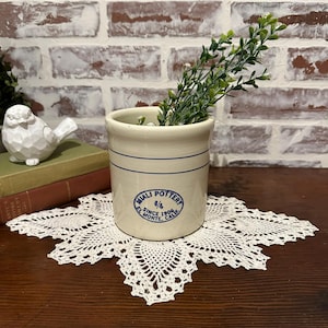 Cerámica Miali vintage de 1/4 de galón / El Monte, CA, cerámica de gres / Decoración rústica de cocina campestre / Jarrón de flores / Olla para utensilios