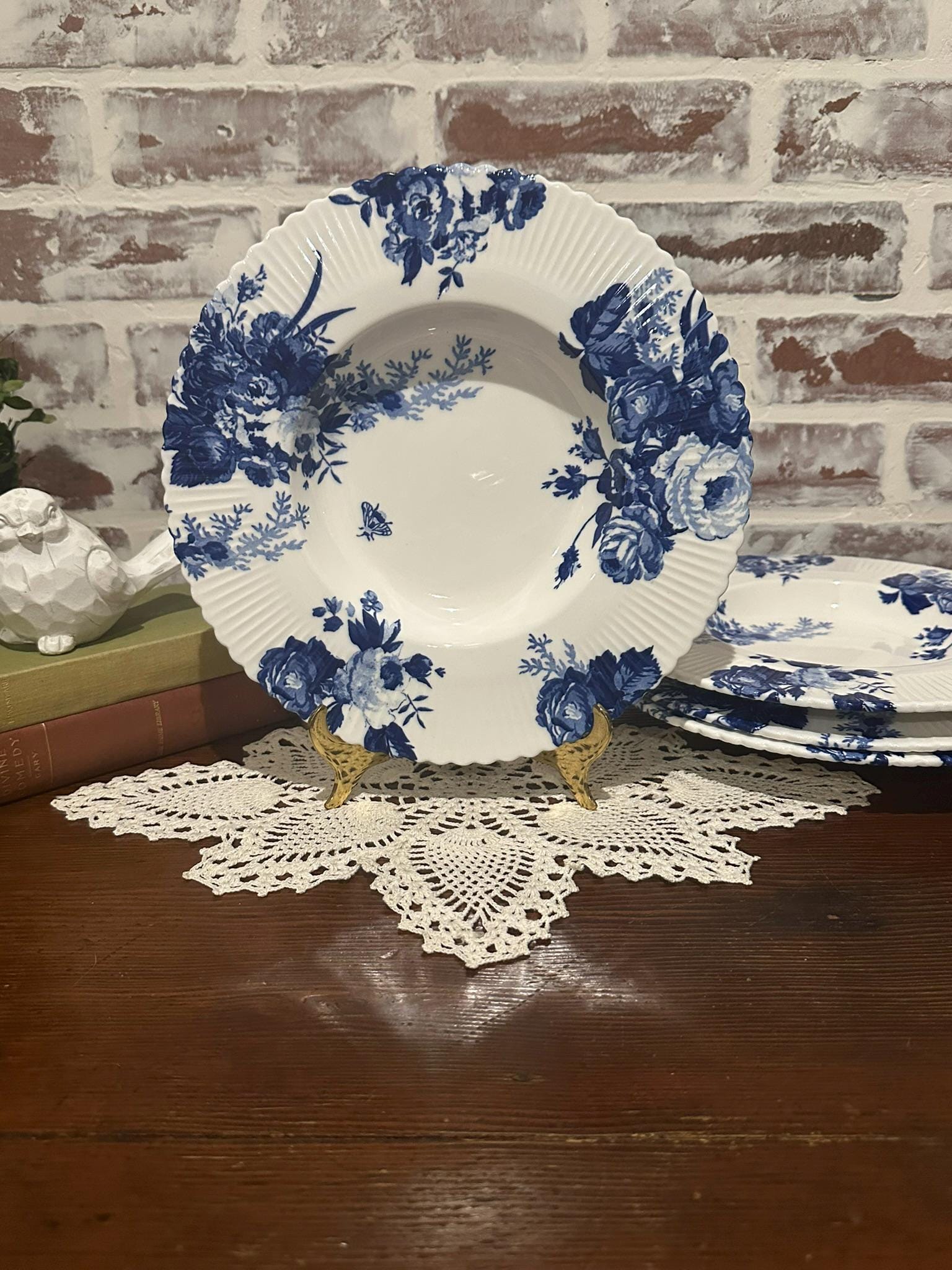 Set of 4 Anthropologie the Abi Collection Dining Soup Plate W