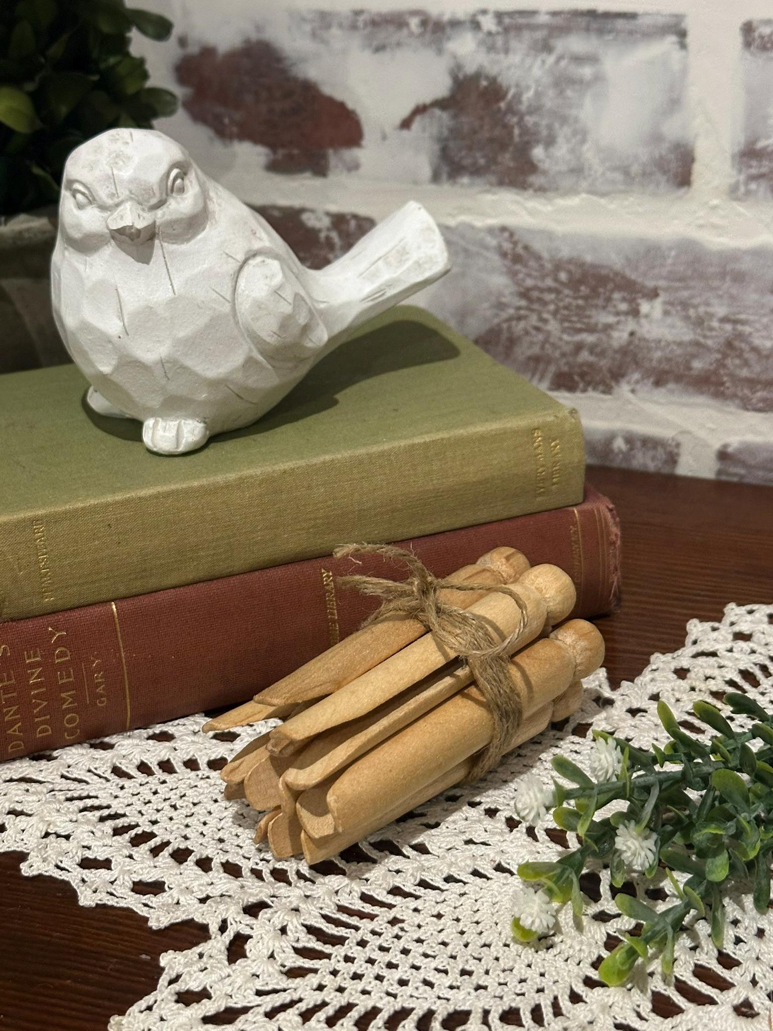 Bundle of 7 Vintage Wooden Clothespin | Vintage Laundry | Line Drying ...