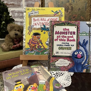 Vintage Little Golden Book | The Monster at the End of this Book | Bert&#39;s Hall of Great Inventions | What&#39;s Up in the Attic? | Kids Book
