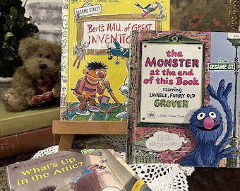 Vintage Little Golden Book | The Monster at the End of this Book | Bert&#39;s Hall of Great Inventions | What&#39;s Up in the Attic? | Kids Book