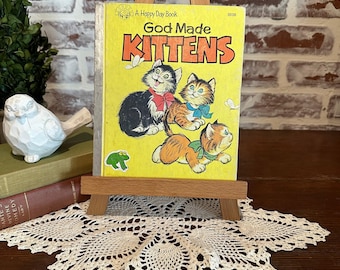 Vintage 1980 God Made Kittens by A Happy Day Book | Childrens Book | Kids Book | Vintage Books