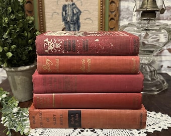 Set of 10 Vintage Books Customizable by Color Random Selection | Home Library Decor | Wedding Reception Decor | Cabinet Office | Movie Props