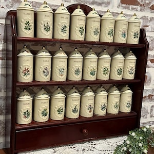 Set of 24 Vintage 1992 Lenox Spice Garden Porcelain Spice Jars W