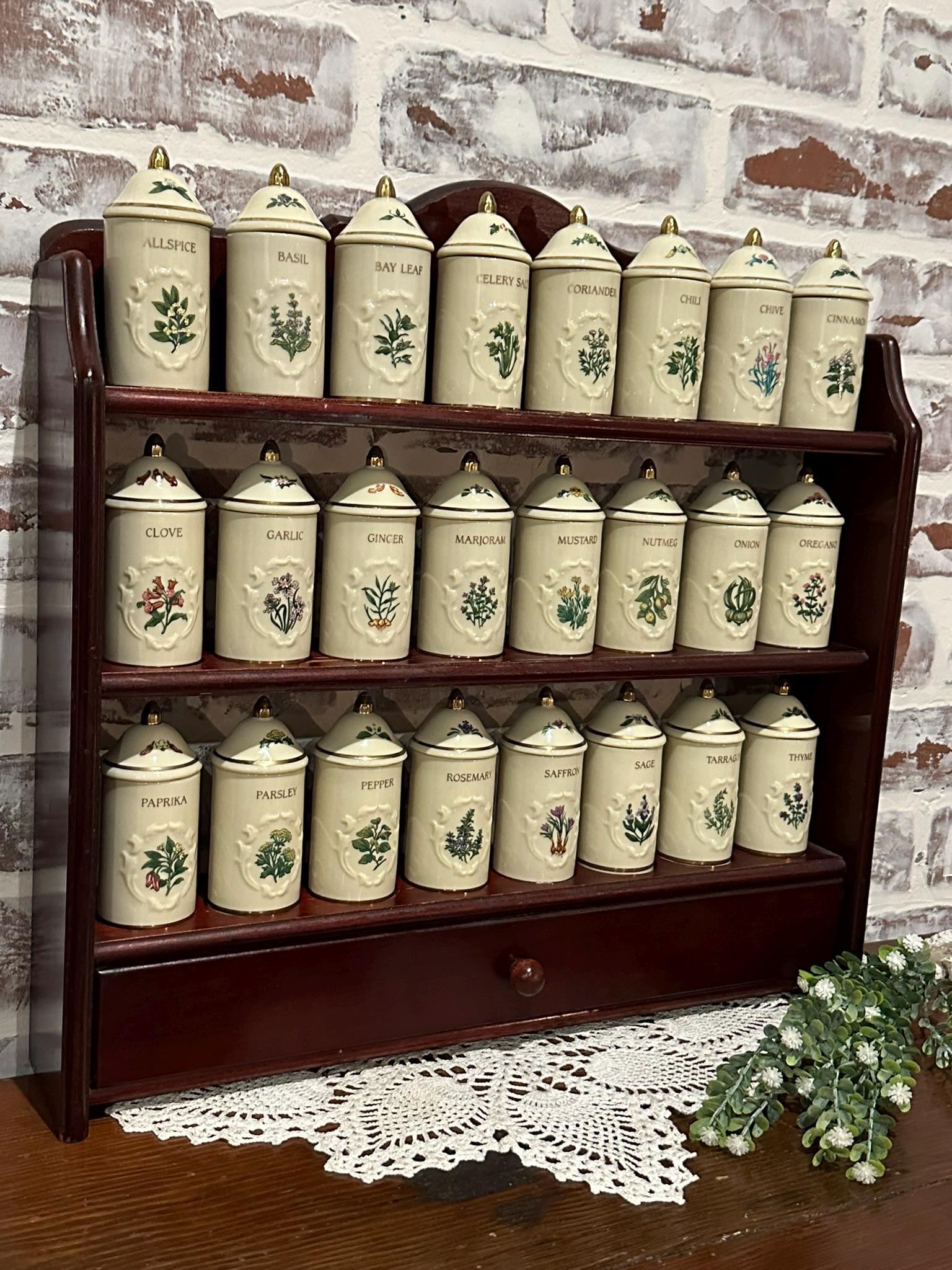 ビンテージ 入手困難　レノックス スパイスケース スパイスラック 木製 アメリカ ヴィンテージのレノックス・ビレッジ・コレクションのスパイス