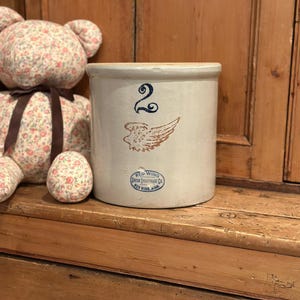 Vintage Red Wing 2 Gallon Stoneware Pottery Crock | Union Stoneware Co | Red Wing, Minnesota | Antique Crock | Country Farmhouse Kitchen