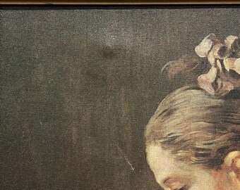 額入りジャン＝オノレ・フラゴナール「読書をする少女」1769年頃