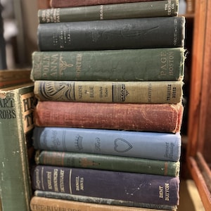 Juego de 5 libros vintage personalizables por color (selección aleatoria) / Decoración de biblioteca para el hogar / Decoración de recepción de boda / Gabinete de oficina / Accesorios de cine