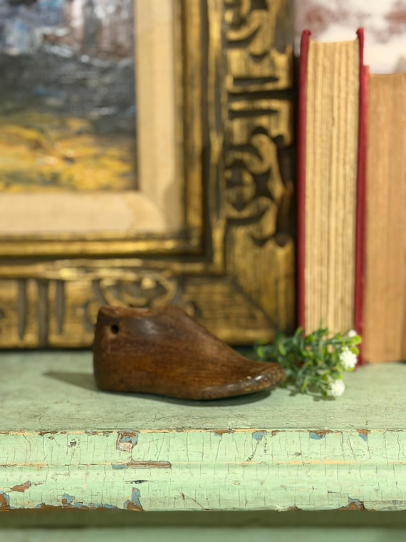 Antique Wood 5" Child Shoe Mold Form Cobbler | Shoemaker Collectible | Rustic Wood | Movie Prop