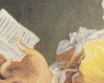 額装済み ジャン＝オノレ・フラゴナール作「読書をする少女」1769年頃