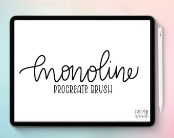 Monoline Procreate Brush Instant Download