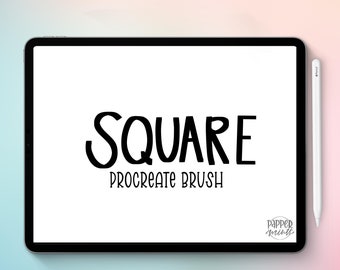 Square Monoline Procreate Brush Digital Calendar Brush for Procreate Customizable Month Divider Brush