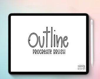 Outline Procreate Brush Instant Download