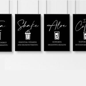 Herbalife Loaded Tea | Set of 4 Herbalife Beverage Poster | Tea Aloe Shake | Herbalife | Nutrition Poster