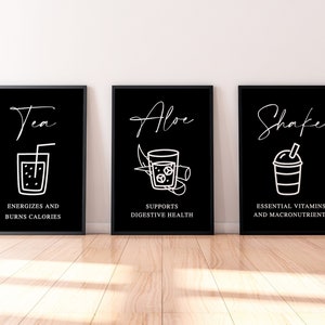 Kräuterife Geladene Tee | 3er Set Herbalife Getränke Poster | Tee Aloe Shake | Kräuterife | Ernährungsposter | Digitaler Download