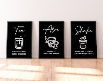 Herbalife Loaded Tea | Set of 3 Herbalife Beverage Poster | Tea Aloe Shake | Herbalife | Nutrition Poster | Digital Download