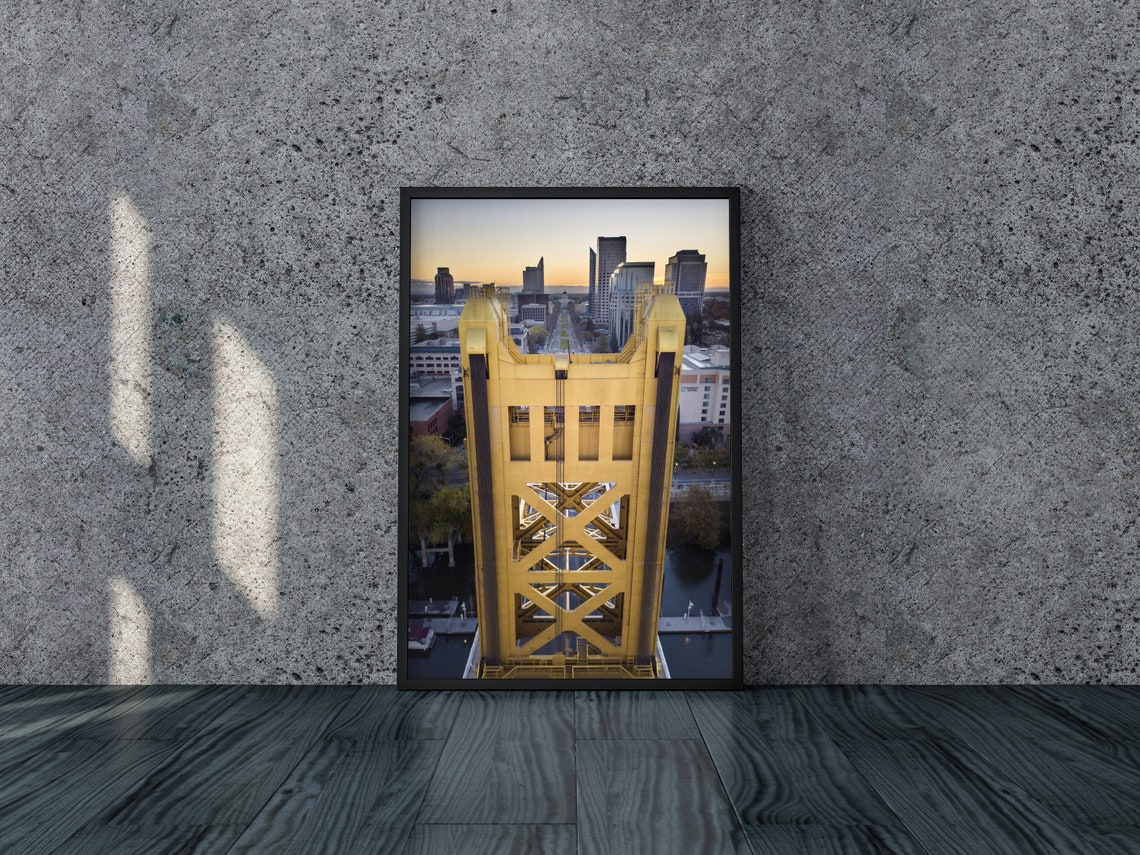 Sacramento Art Print Framed Wall Art Sacramento Skyline Etsy