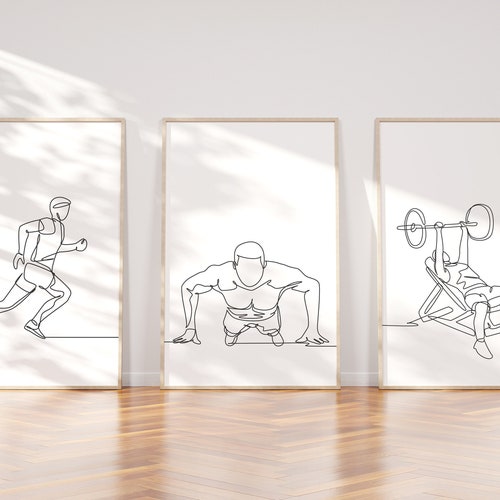 Set of 3 Gym Decor Home Gym Decor Motivational Decor Gym Etsy UK