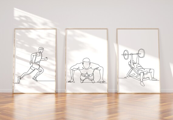 Set of Gym Decor Home Gym Decor Motivational Decor Gym