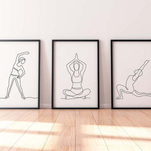 Home Gym Wall Art Set Workout Poster Wall Decor Printable Etsy