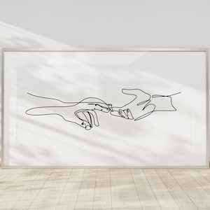 Valentines day single line man and woman hands holding together Expression of love holding hands each other Romantic minimalist style