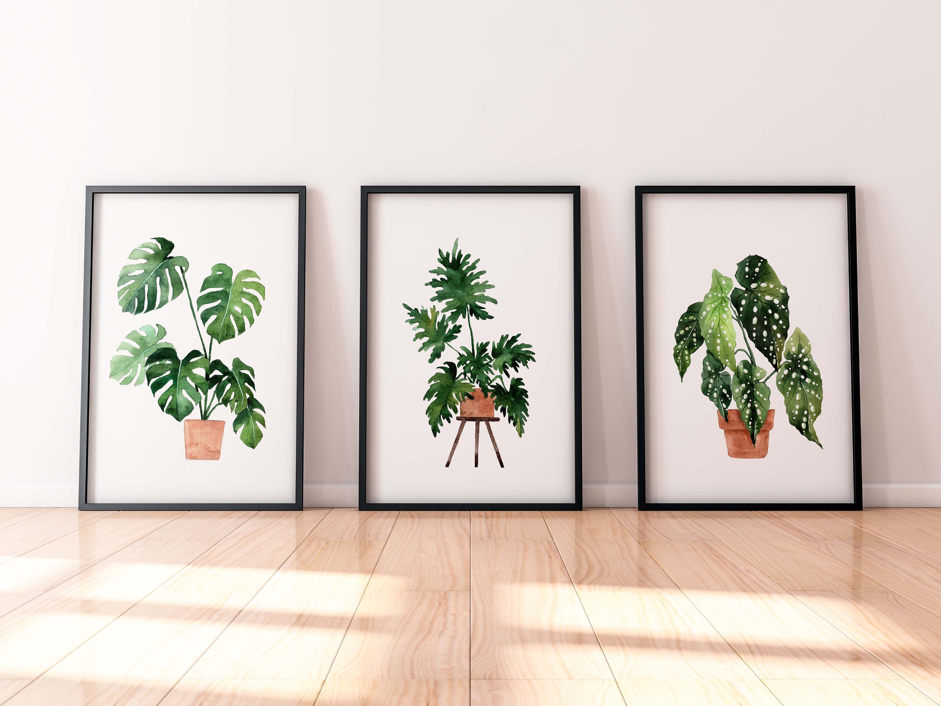 Botanical Print Set, Living Room Wall Art, Home Decor Gift, Houseplant ...