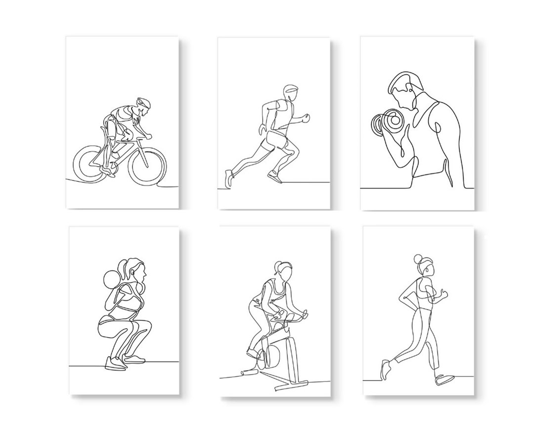 Set of 6 Gym Decor Home Gym Decor Motivational Decor Gym Wall Art Workout Room Decor Gym Art Etsy