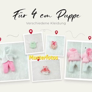 Vielfältige Outfits für 4 cm Puppen, Maßstab 1:12