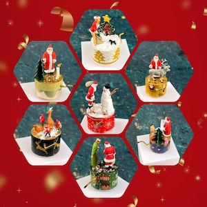 Spieluhr Weihnachtliche, Winterliche Motive , Spieldose in Miniatur 1zu12 für das Puppenhaus, Miniatur 1:12