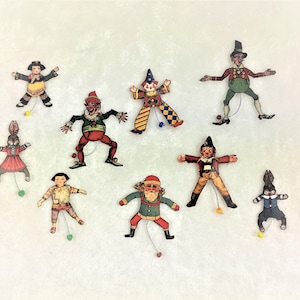Miniatur Hampelmänner aus Papier, Miniatur 1:12, 7 verschiedene Motive