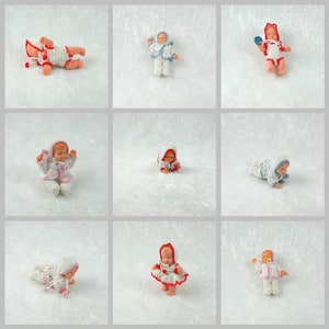 Verschieden bekleidete Babypuppen in Miniatur 1:12 Bild 1