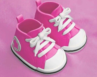 Baby shoe cake topper
