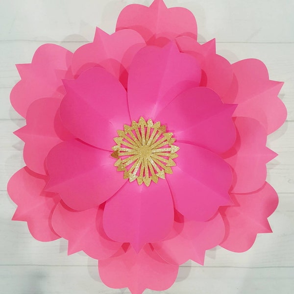 Paper Flower Template  SVG and Pdf digital svg center and video tutorial   #90