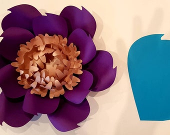 Paper flower templates PDF and SVG digital files (as on foto) #114 (no centre)