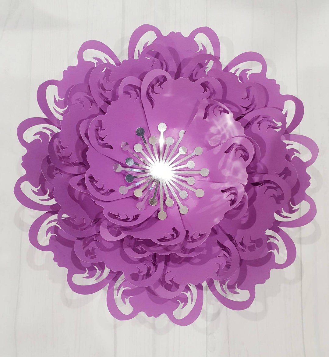 Paper Flower Template Svg and Svg Flower Center and Tutorial 160 - Etsy