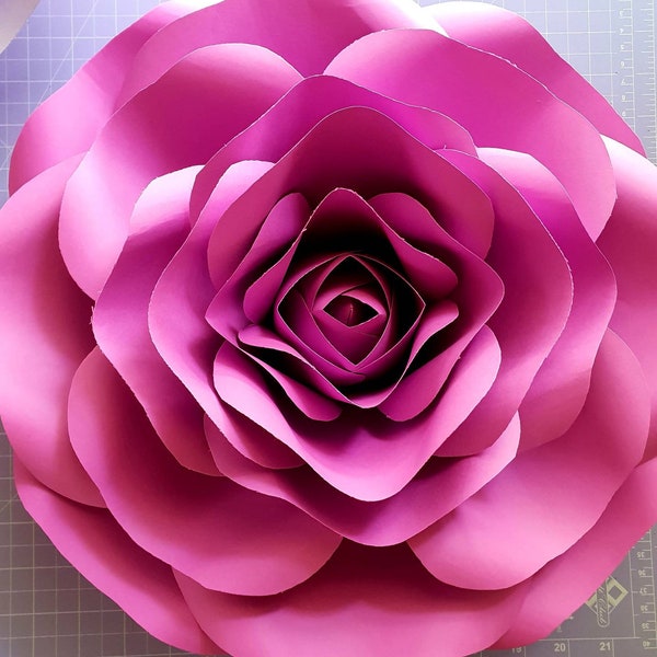 Paper Flower Medium Rose Templates PDF and SVG digital files & video tutorial #35