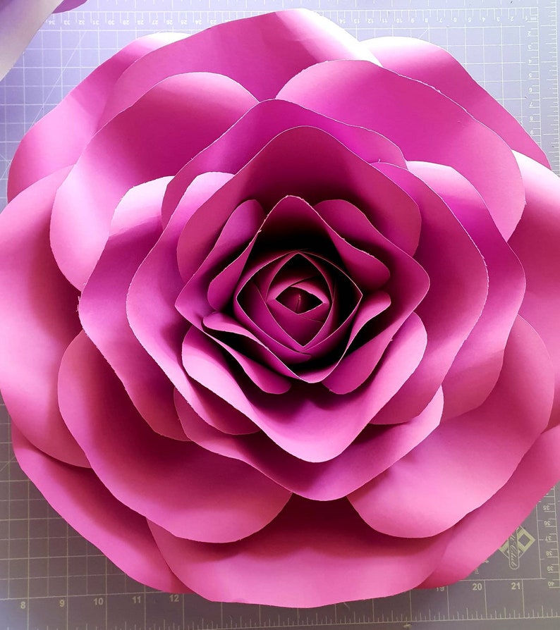 Paper Flower Medium Rose Templates PDF and SVG digital files & video tutorial 35 image 1