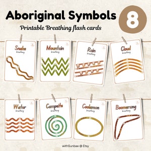 Breathing Flash Cards Aboriginal Symbols Tracing Mindfulness Early Childhood Education Calm Corner Breathing Excercises Digital Download