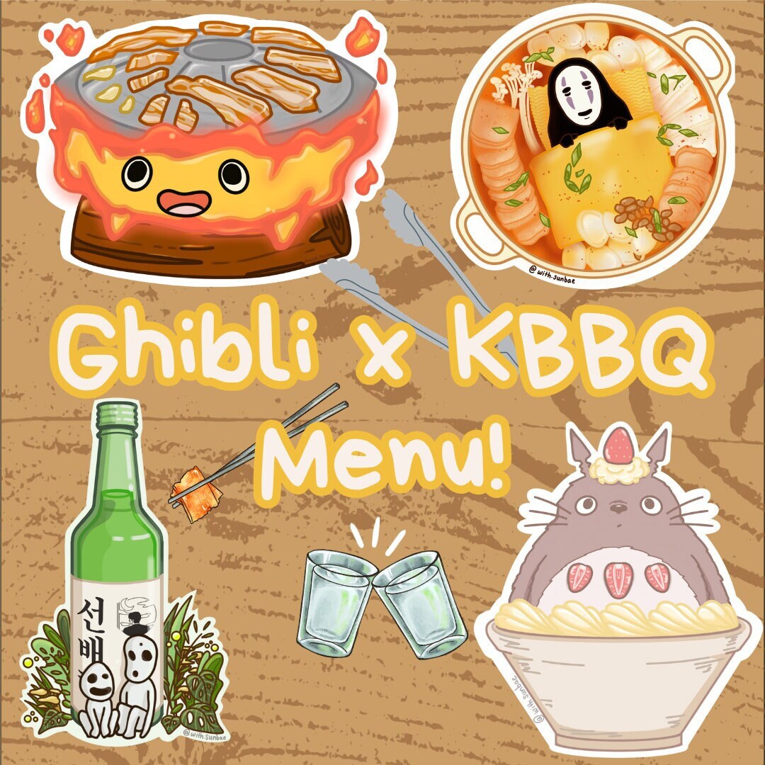 Studio Ghibli Inspired KBBQ Korean Food Premium Vinyl Sticker - Etsy