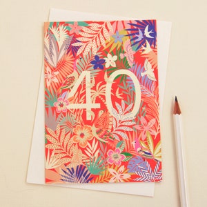 Glückwunschkarte zum 40. Geburtstag mit Zahlen