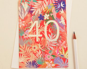 40th Happy Birthday Number Greetings Card