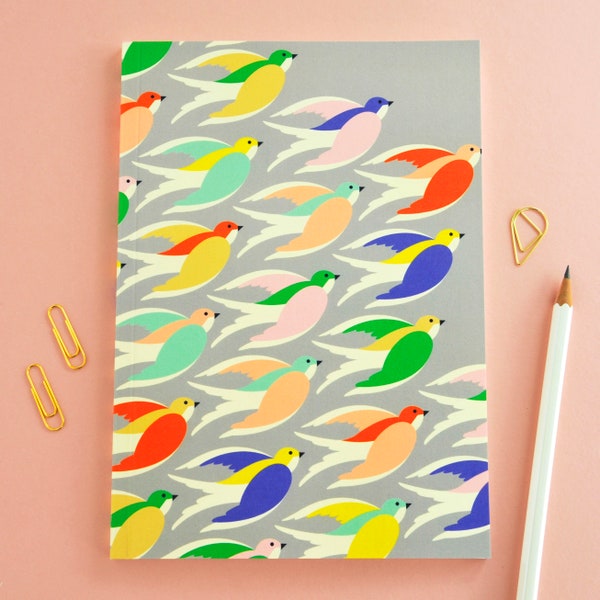 Birds Inflight Perfect Bound Notebook