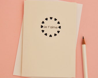Je t'aime Valentine's Greetings Card