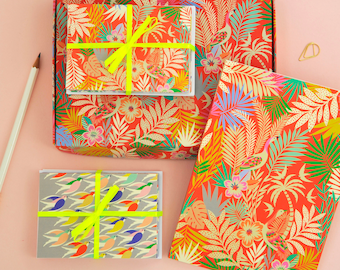 Tropical notecard and notebook gift box