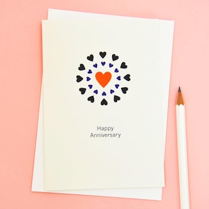 Happy Anniversary in Hearts Greetings Card