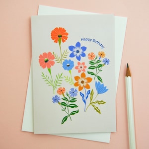 Blumen alles Gute zum Geburtstag Gruß-Karte