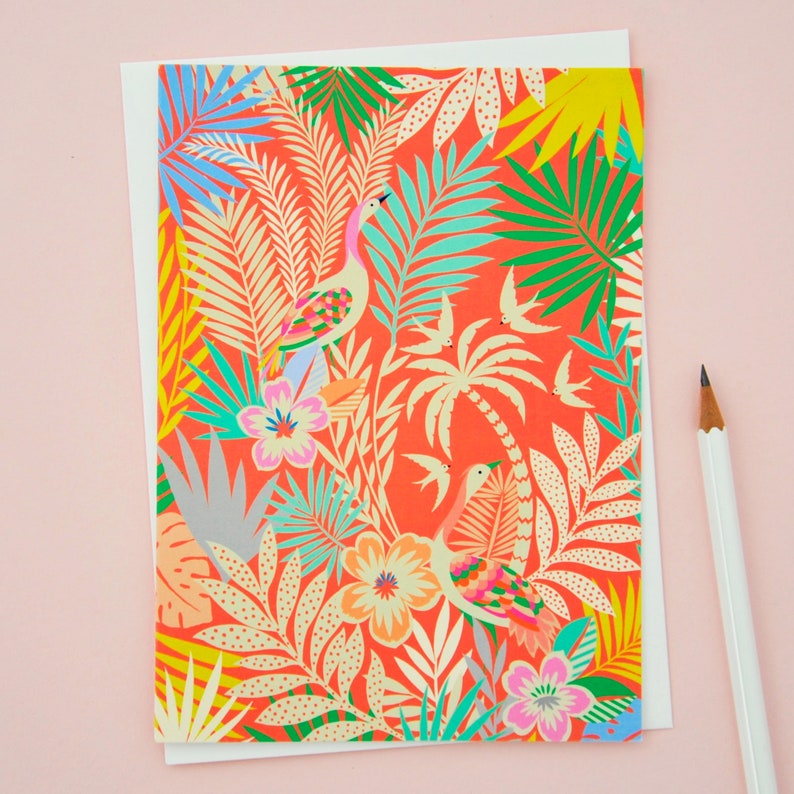 Tropical Print Greetings card / Birthday card image 1