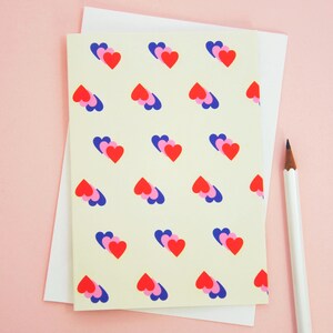 Biglietto d'auguri di San Valentino con cuori d'amore
