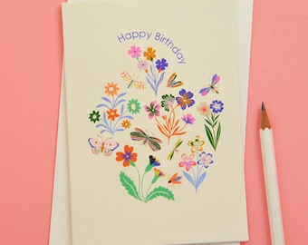 Jolie Carte D'anniversaire, Carte Vierge, Carte D'anniversaire Fleurie, Carte Anniversaire, Anniversaire, Carte Anniversaire Pour Elle - France